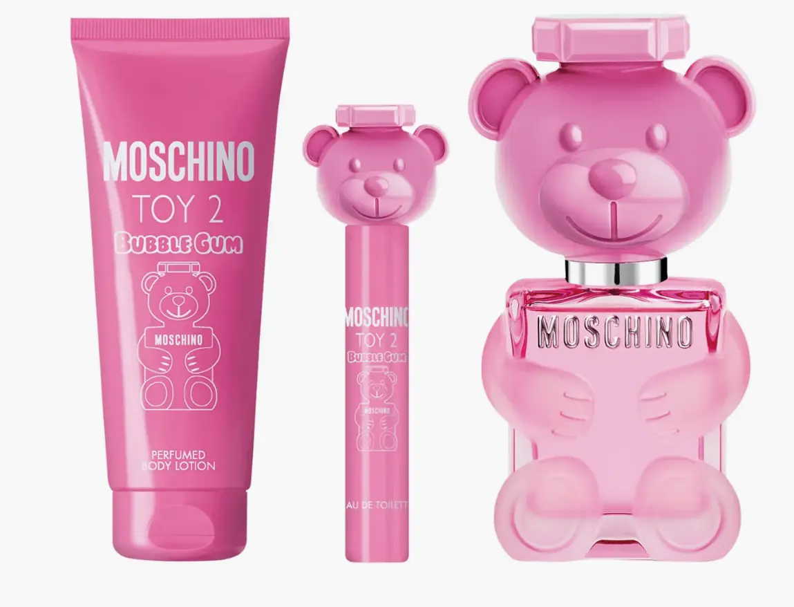 Moschino Bubble Gum Women's Fragrance Gift Set, 3-Piece Eau de Parfum with Ginger, Blueberry, Cedar Notes, 0.33 Oz. (3 to 3.9 fl oz Range)
