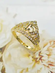 Luxurious Princess Crown Ring for 15th Birthday Party, Embedded Cubic Zirconia, Elegant Women's Jewelry Gift, Perfect for Adult Parties