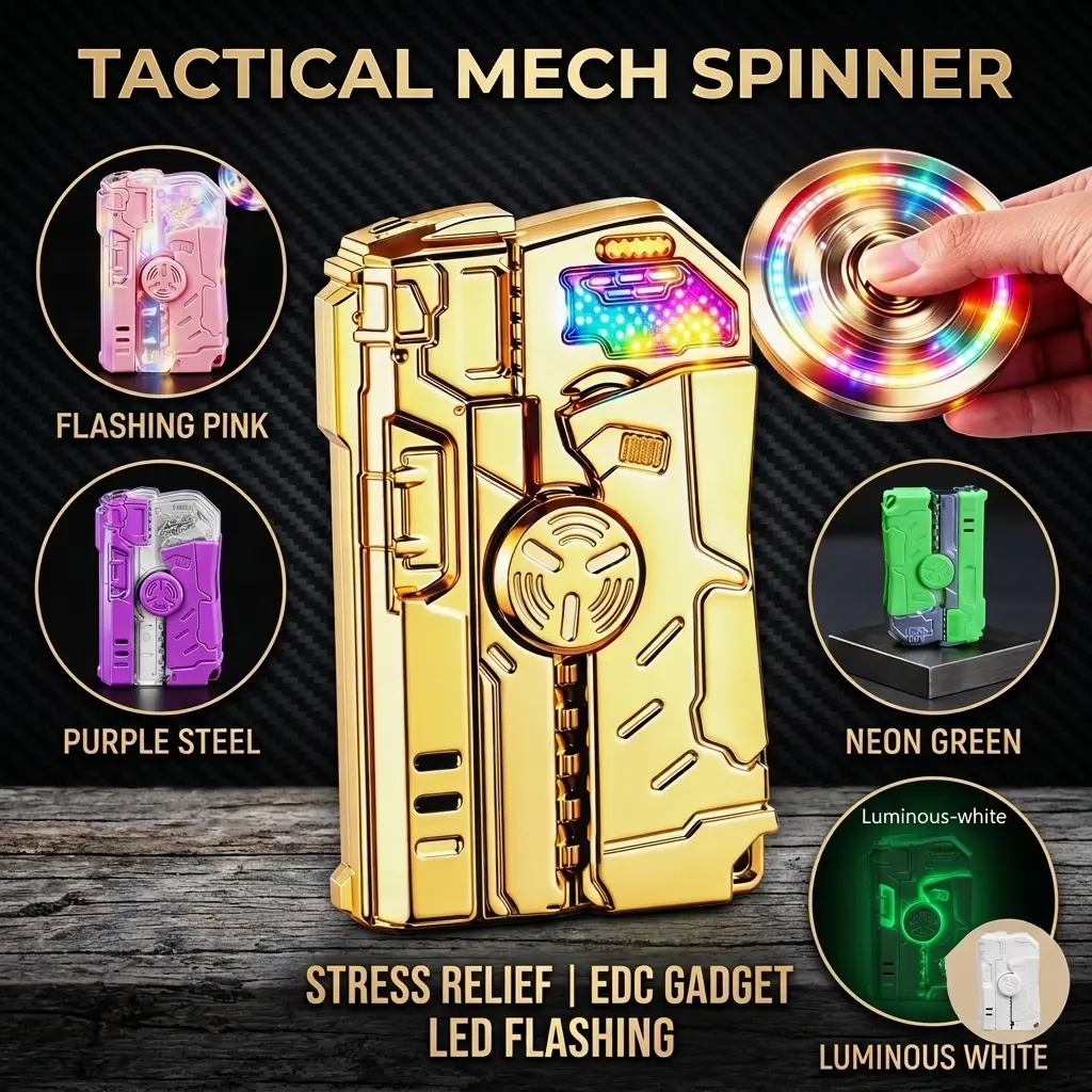 2-in-1 LED Fingertip Spinner Lighter, Camping Stress & Anxiety & Boredom Relief Fidget Toy with Ignition, Premium Gift Box for Friends (Ideal for Festivals, Anniversaries, Butane Fuel Not Included), Family, Anxiety Relief