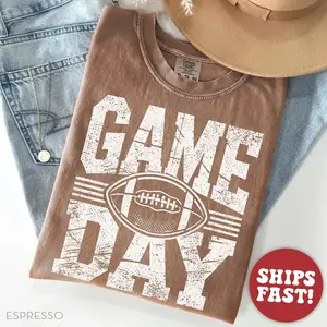 Comfort Colors Game Day Shirt for Football, Football Mom Shirt, Football Game Day T-Shirt Sports Mom Tee