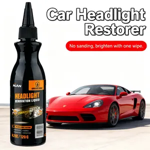 NUAN Car Headlight Restoration Kit 120g Repair Liquid Headlight Cleaner Polish for Oxidation Yellowing Foggy Hazy Cloudy Lenses Scratch Repair Clear Finish