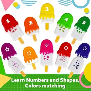 Ice Cream Dinosaur Montessori Numbers Learning Set for Toddlers 3-5, Preschool Sensory Matching Game, Number Recognition & Math Learning Tool, Color Shape Sorting Fine Motor Skill Toys, Educational Math Learning Toys for Boys Girls, Premium Preschool outd