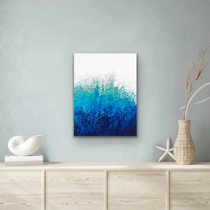 High Tide 18x24x1.5 Canvas Abstract Artwork Inspired by Nature's Patterns in Acrylic Paint for Room Decoration and Wall Ornaments Universe Artistic Photo Print
