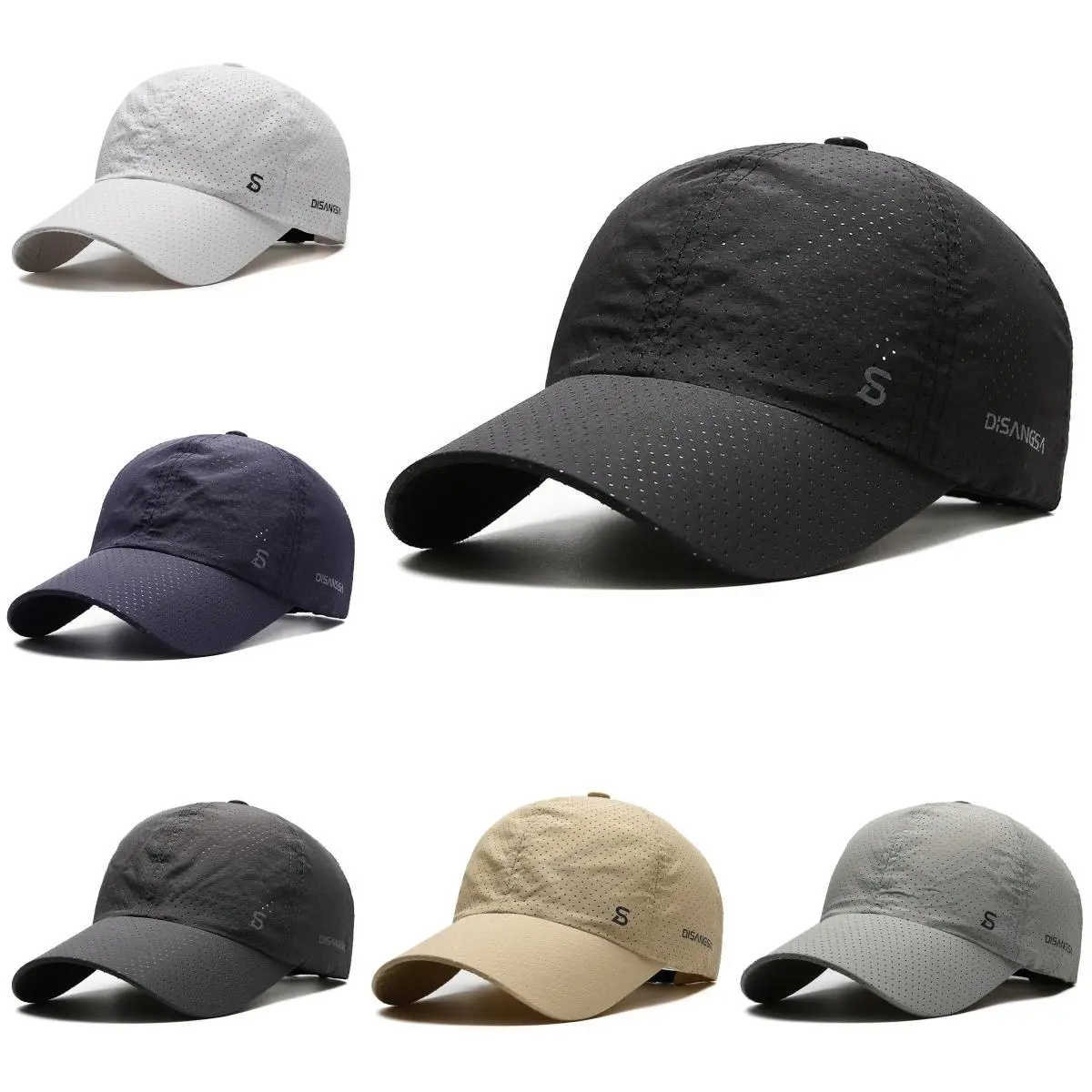 2-Pack Men's Sunscreen Baseball Hat Mesh BreathableQuick Drying Sports Hat UV Resistant Suitable forOutdoor Sports in Summer