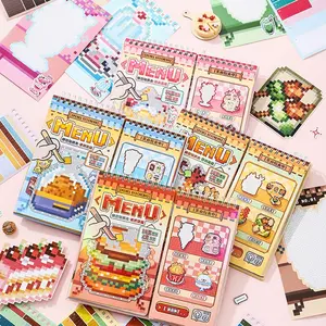 30 Sheets/pack Puzzle Coin Vending Machine Series Sticker Book Sticker Packs 3.0 Coil New Pixel Style Children Creative Handmade Intelligence Fun Stress Relief Adhesive Sticker Cards
