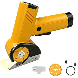 2026 Upgraded Cordless Electric Scissors - Larger 1.84" Tungsten Blade, Wider Opening, 320 RPM, 1/3" Max Thickness, 3-Speed & LED Display, Cardboard Cutter Designed for Cardboard box, Yellow