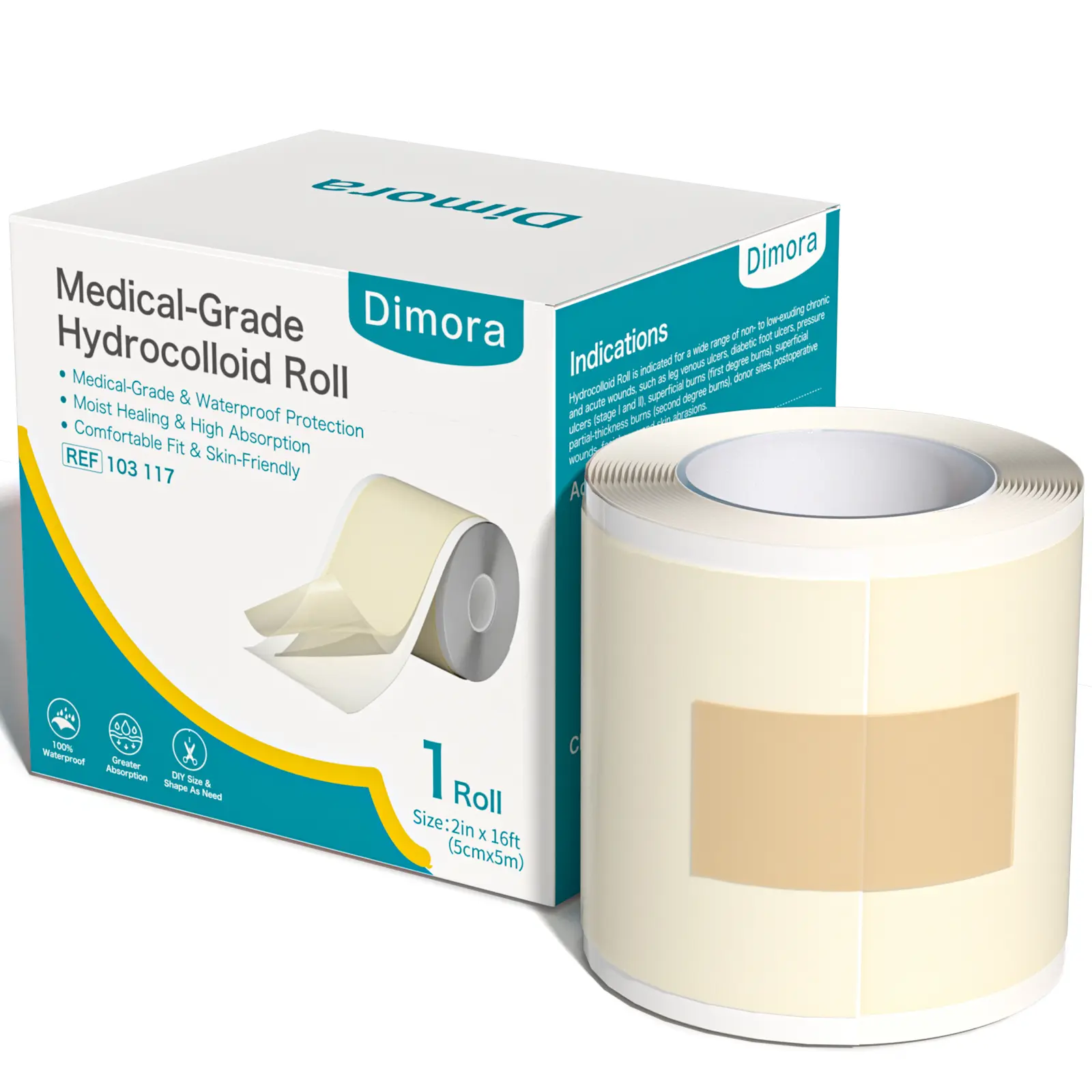(HSA/FSA Eligible) Dimora Medical‑Grade Hydrocolloid Acne Patch, Acne Spot Treatment, Cuttable Overnight Pimple Patch, Acne Mark Fading Patch, Large‑Size Roll (2 in × 16 ft), Suitable for Acne, Open Wounds, and Sensitive Skin #TikTokShopBackToSchool