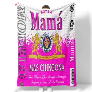 Mamá Mas chingona Throw Blanket - Personalized Birthday Gift for Mexican Mom - Fleece, Flannel, Plush, Microfiber - Perfect for Couch, Bed, or Sofa