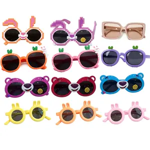 12Pcs Kids Polarized Sunglasses, Toddler UV400 Protection Round Glasses for Boys & Girls, Cute Cartoon Bunny & Animal Shades, Lightweight Durable Eyewear for Beach, Outdoor, Travel and Everyday Wear