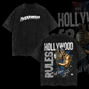 WWELife4U HulkHogan T-Shirt 100% Premium Cotton S-5XL American-Made Soft Relaxed Fit Pre-Washed Classic Look Menswear Tops Clothes Oversized Tshirt
