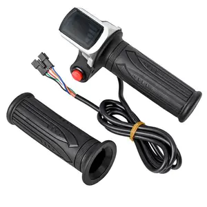 Universal Electric Bike Throttle with LCD Display Handle Throttle for 36V Twist Throttle Scooter E-Bike Parts