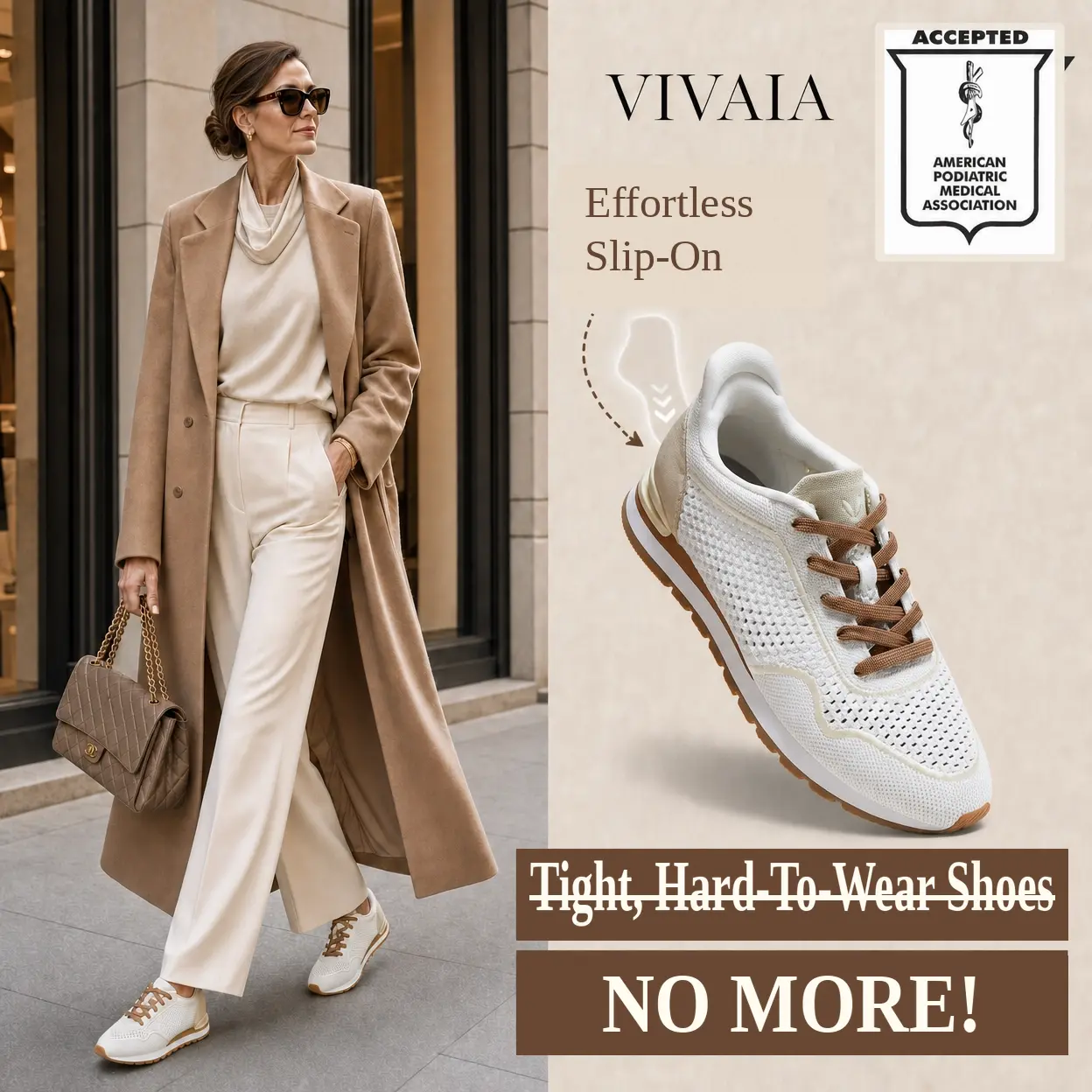 VIVAIA Slip-On Arch Support Mesh Sneakers - Casual Athletic Footwear, APMA-Certified, Wide-Ft Friendly, Extra Padding, Water-Repellent, Machine Washable, All-Day Comfort, Walking & Sports Shoes for Nurses, Travel   (All Day)