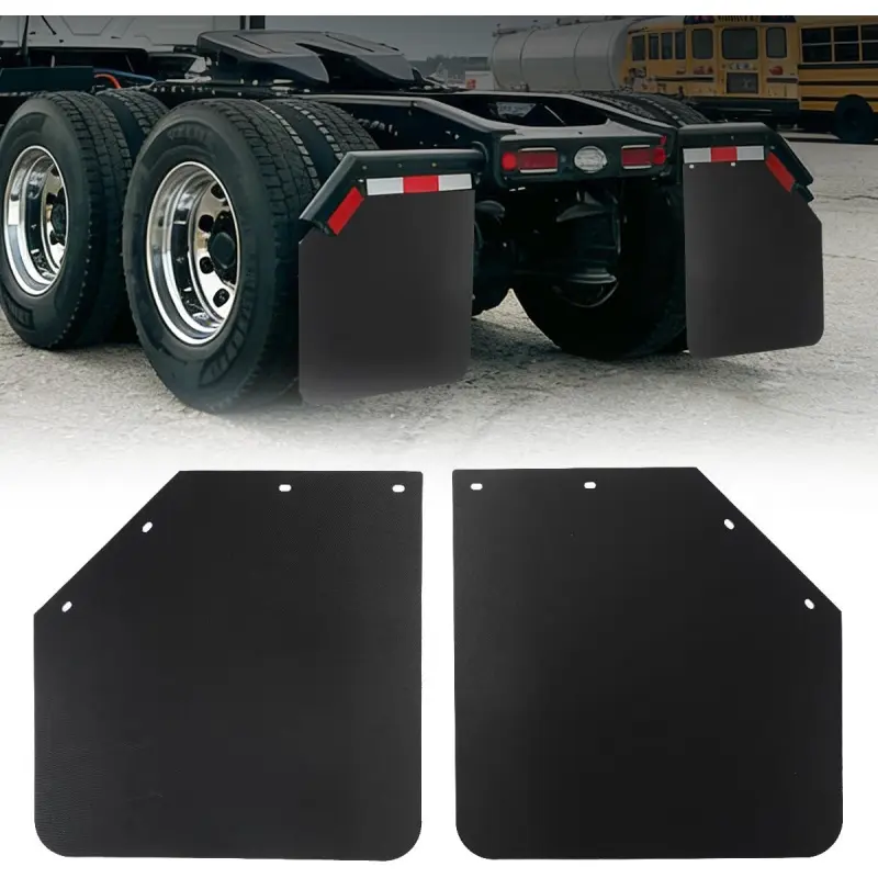 24"x24" Angled Mud Flaps, Heavy Duty Black Polymer Splash Guards for Semi Trucks & Trailers, Universal Fit Anti-Spray Truck Mud Guards, All-Weather Protection, 2 Pack2026