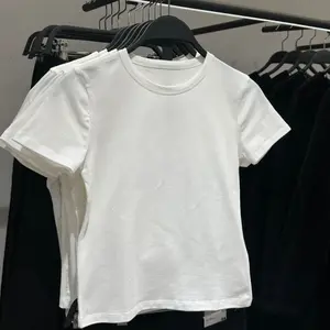 Women’s Essential Casual Tee, Plain Crew Neck Slim Fit Shirt, Soft Comfortable Everyday Street Style Basic Top