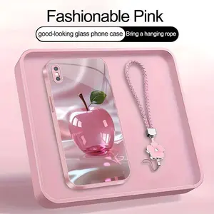 Luxury Crystal Apple Phone Case Metallic Cover with Lanyard for iPhone XS Max--975