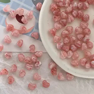 30/50/100pcs 10x12mm Acrylic Heart Beads, Multicolor Candy Color Loose Beads, Bead Set, DIY Jewelry Making Supplies for Bracelets Necklaces Keychains, DIY Beading Accessories, Jewelry Making Kit