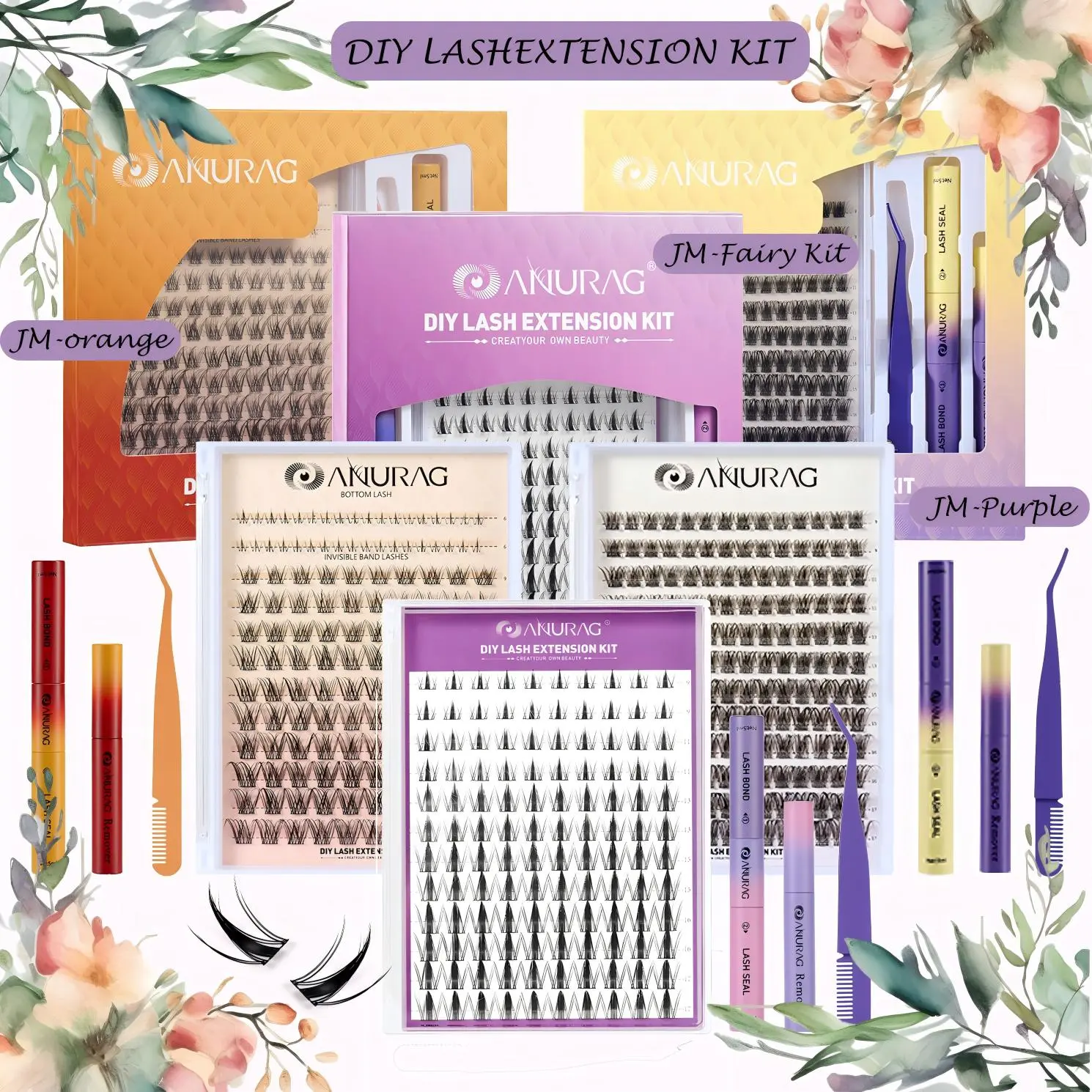 ANURAG Eyelash Cluster Set 120 pcs - 9-17 mm Fairy Manga Anime Eyelash Extensions, Ultra Thin Black Band, Create Natural Eyelash Clusters, Cosmetics，#SummerWins #DealsForYouDays