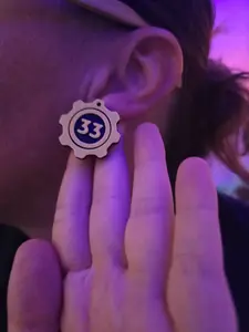 Vault 33 Earrings, Fallout Earrings, Vault Door Earrings, Fallout Lover Jewelry, Video Game Jewelry, Fallout Stud Earrings