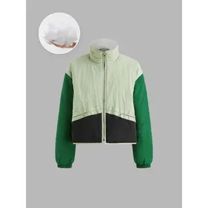 Cider [size 4-8] Stand Collar Solid Pocket Puffer Jacket