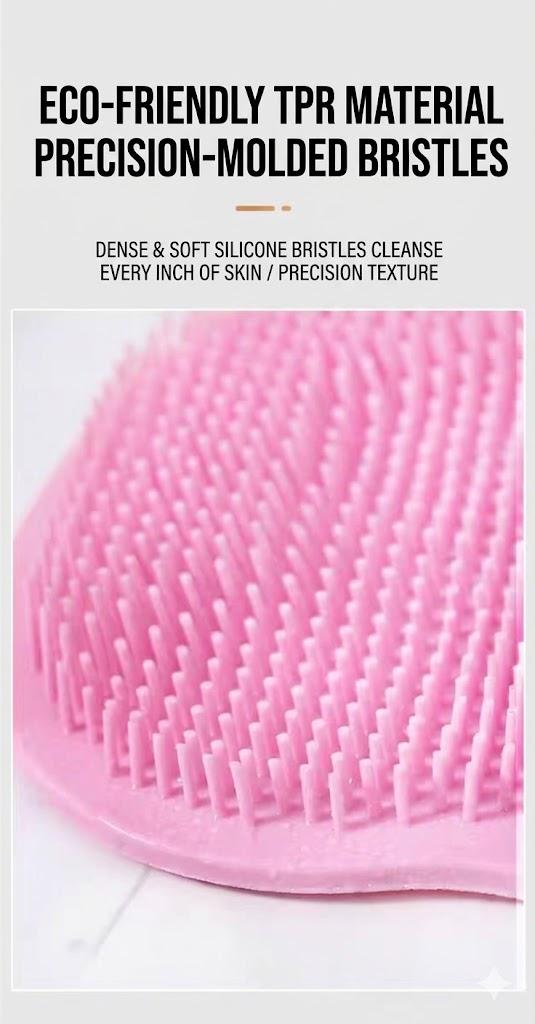 Say Goodbye to Bending Over!  Viral Shower Foot Scrubber Mat with Non-Slip Suction Cups (Pink/Blue)