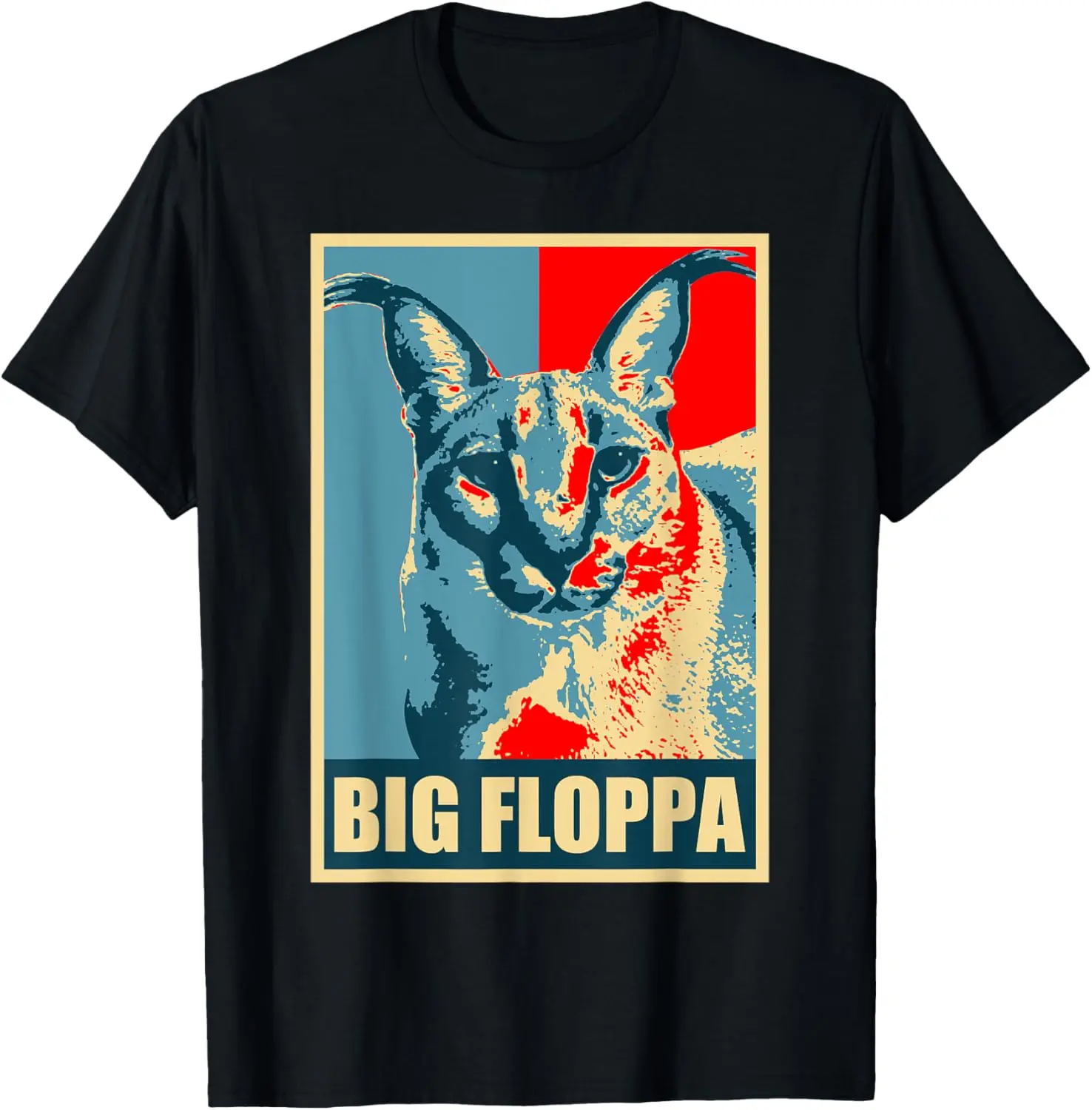 Big Floppa Caracal Cat Meme T-Shirt Pure Cotton Graphic Tees Menswear Top: Gifts for Men & Women