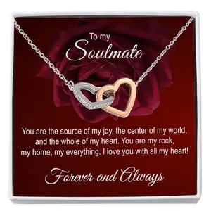 Soulmate Heart Necklace Sentimental Love You Gift Personalized Message Card Birthday Unique Gifts