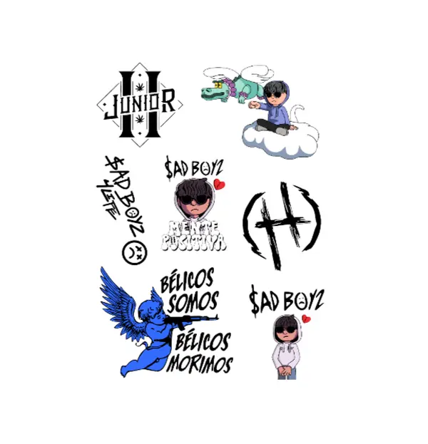 Sad Boyz Sticker Sheet Art Personal Space Laptop Notebooks Emo Designs