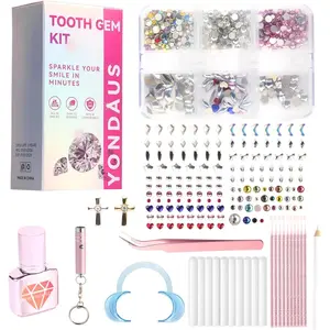 Yondaus Tooth Gem Kit with 402 Pcs Multi-Size & Shape Diamonds - Professional Dental Jewelry Decorations Set for Teeth, for DIY Smile Sparkle, Parties, Festivals, Halloween, Christmas