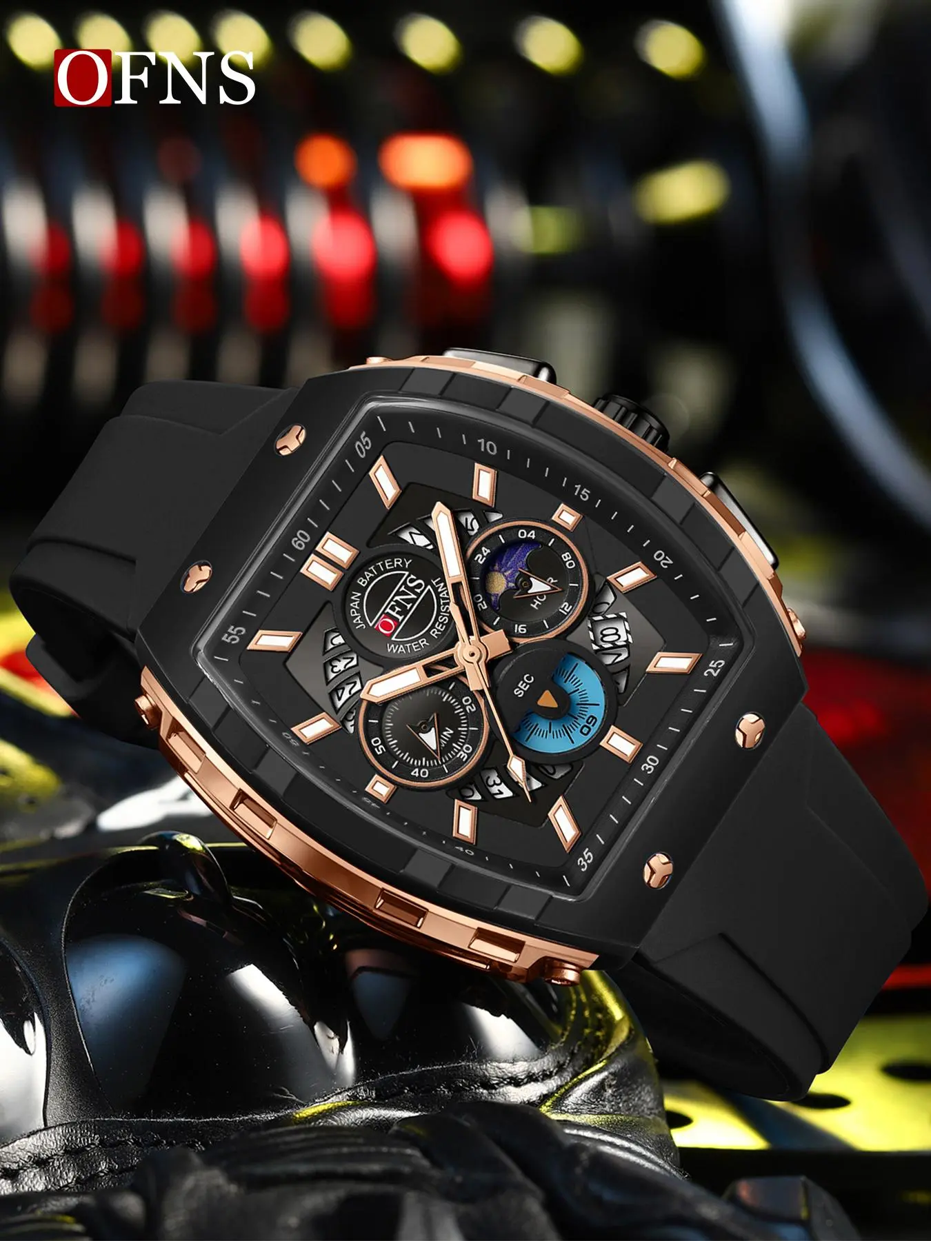 OFNS best-selling quartz waterproof watch, Multifunctional watch, multifunction chronograph with three sub-dials and six hands, quartz calendar watch for business men, Quartz Analog Watch, Quartz Watches