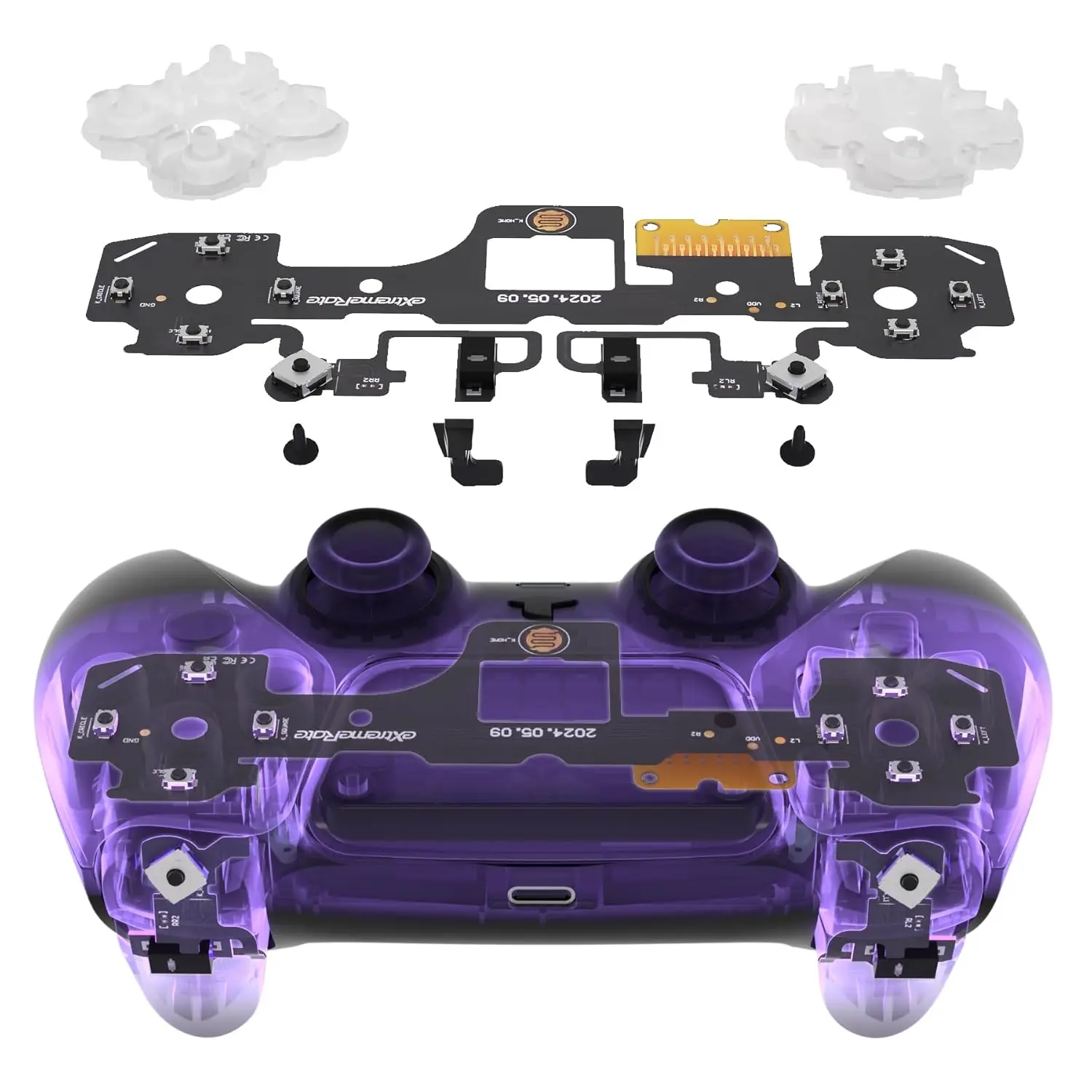 eXtremeRate Strong Version Whole Clicky Controller Kit V2 for PS5 Controller BDM-040/050/060 - Console Accessories with Shoulder Buttons, Face Buttons, Micro Switch L2R2 Clicky Hair Trigger, Tactile Mouse Click Components, Ps, Silicone, Gamers