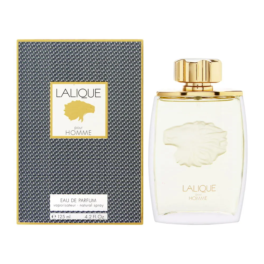 Lalique Pour Homme Leo Lion Edition, 4.2 oz Eau de Parfum Spray for Men - Single Item with Amber Vanilla, Elegant Scents, Amber Vanilla Scent