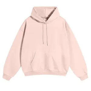 Men's Plain Oversized Cotton-Polyester Hoodie - Comfortable Relaxed Fit Fabric Pullover, Mensfashion Long Sleeve Streetwear, Polyester Men's Hoodies, Casual Everyday Basic Tops