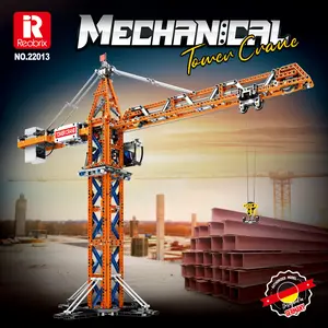 Reobrix Full Function Tower Crane, Interactive Building Kit for Young Engineers, Building Toy Birthday for Kid Aged 6+. (1288PCS) Construction Playset Engineering Interaction