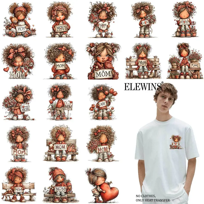 36 pieces Happy Mother's Day foil heat transfers, DTF transfers with foil. Perfect for T-shirts, hoodies, jeans, backpacks, and pillows, washable plastic transfer paper suitable for both men and women, DIY Material.