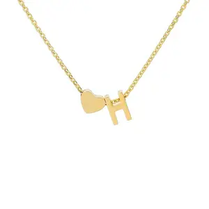 September Heart Initial Necklace for Women Teen Girls - 18K Gold Plated Letter A-Z Pendant Necklace Dainty Heart Necklaces Tiny Initial Necklaces Birthday Gifts for Women Jewelry Gift for Her