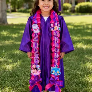 Kpop  Kids Two Color Double Lei Bow - 2026 Design - Perfect for Celebrations and Events - Pink and purple