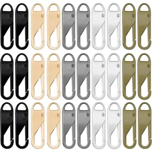 30 count Detachable Zipper Repair Kit - Metal Zipper Pull Tabs for Luggage, Clothing, Backpacks, Boots, Purse (Black++Grey++Bronze)