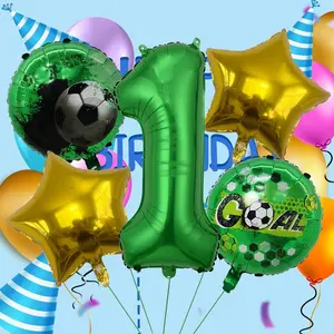Football Star Number Foil Balloons, Multi Shape Mixed Color Set, Birthday Party Decor, Sports Events, School Celebrations, Festival Decor