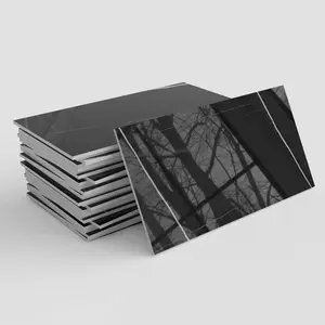 24/48/96 PCS Pack TSF Decorative Tile Stickers - High Gloss Black Marble PVC+PET Crystal Foam Waterproof Oil-proof for Floor Ceiling Old Wood Tile Home Decor