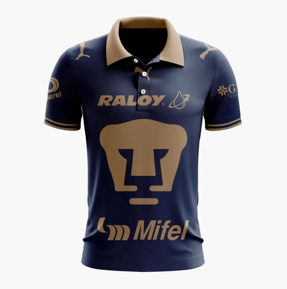 LIGA MX Pumas UNAM Personalized 2026-27 Home Polo, Custom Name & Number Soccer Polo Shirt for Men & Women