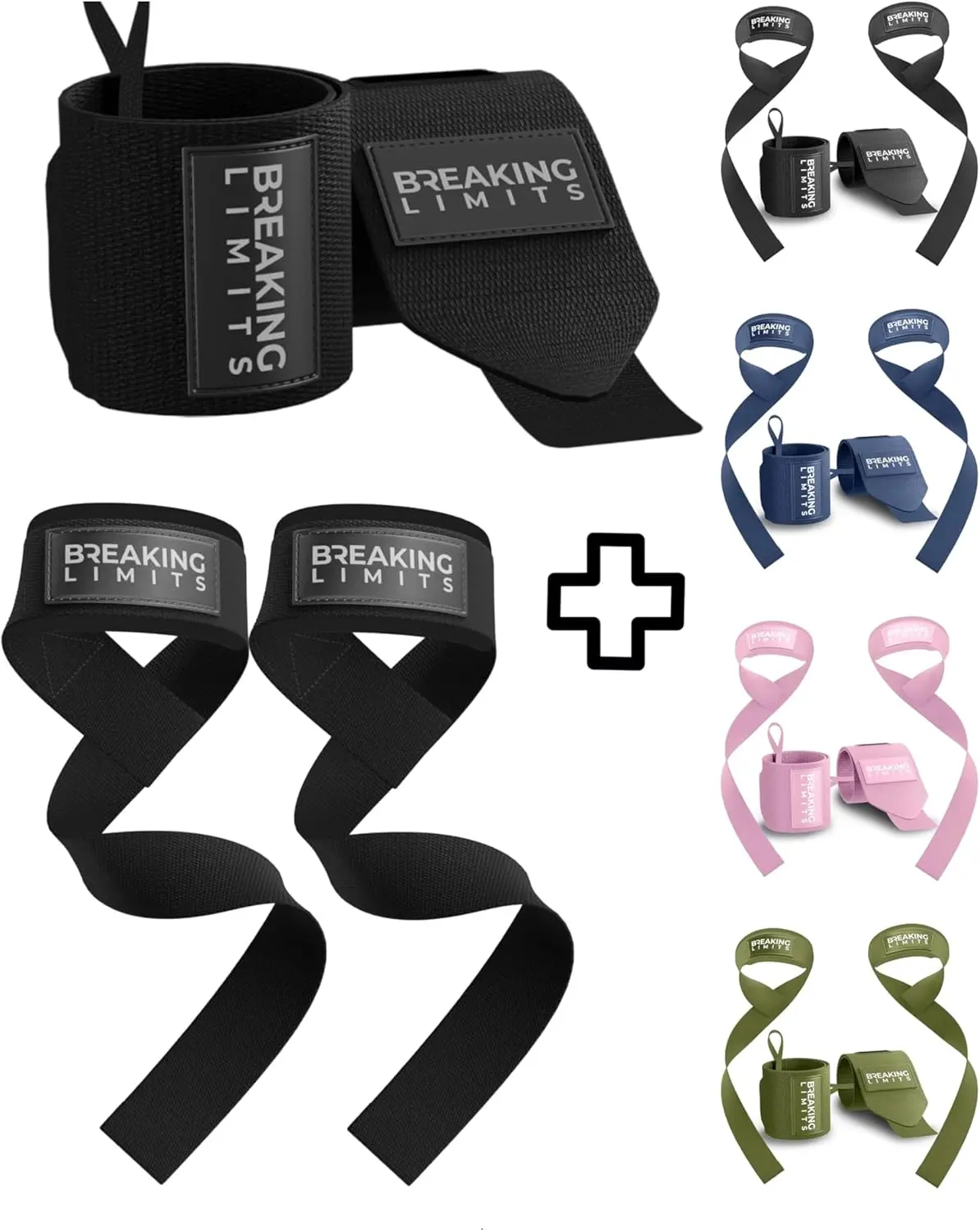 Gym Straps Weight Lifting Wrist Wraps Bundle – Workout Lifting Straps for Deadlift – Wrist Straps for Weightlifting Men & Women - Muñequeras Para Gym