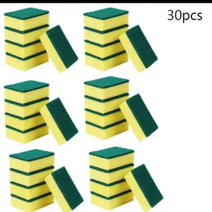 30Pcs Dishwashing Sponge Kitchen Nano Emery Magic Clean Rub Pot Rust Focal St
