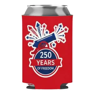1776–2026 USA Can Cooler 250th Anniversary, American Drink Sleeve 12 oz, 4th of July Beer Holder for Independence Day, Outdoor BBQ, Neoprene