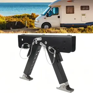 1 Piece Heavy-Duty Adjustable RV Step Stabilizer Kit - Foldable Steel, A-Frame, Anti-Slip Support, No Power Required Easy Installation, for RVs/Camping Trailers/Travel Trailers