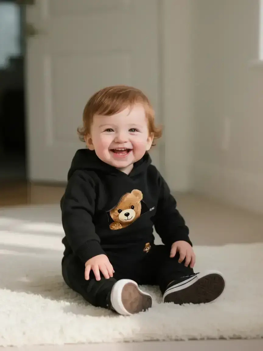 Newborn Baby Boy Girl Hoodie Set, Newborn Outfits, Baby Boy Clothes, Long Sleeve Cartoon Letter Print Romper Pants, Casual Fashion Infant Clothing for Daily Wear