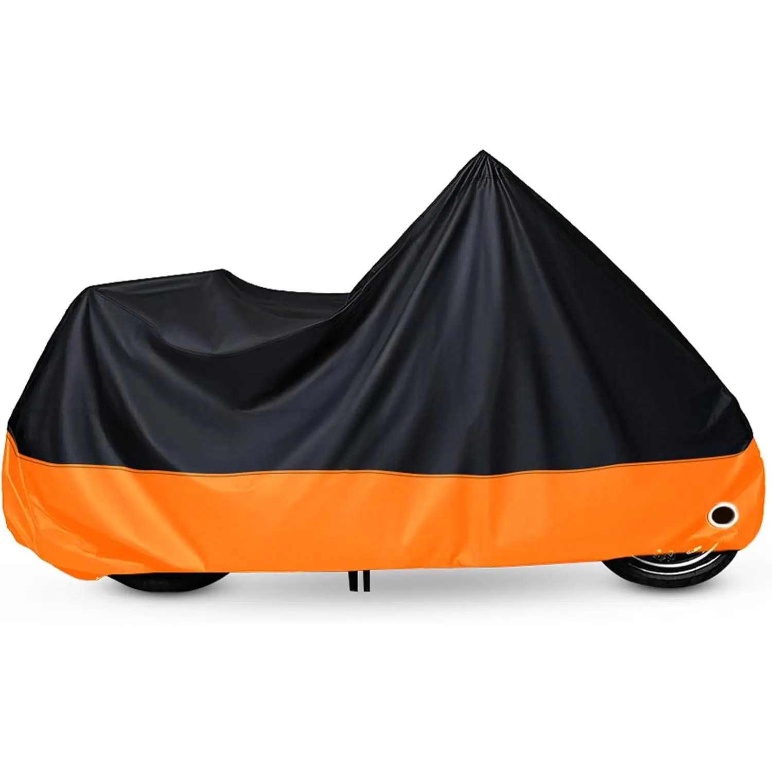 All-Season Outdoor Large-Size Motorcycle Cover - Black&Orange, Waterproof, Sun Protection, Fits Up to 108in Harley Davidson, Honda, Suzuki, Kawasaki, Yamaha & More Automotive Exterior Accessories