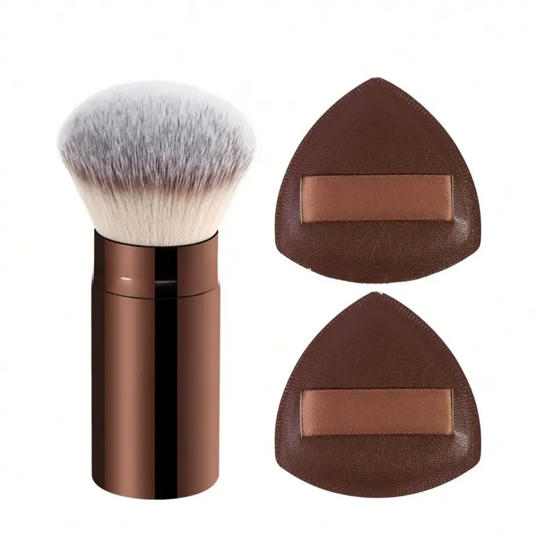 3 Piece Makeup Tool Set, Professional Face Brush, 2 Airbrush Foundation Brushes, Beauty Tools Kit, Complexion Brush Set, Essential Cosmetics Accessories, Durable, Smooth, Flawless, Daily