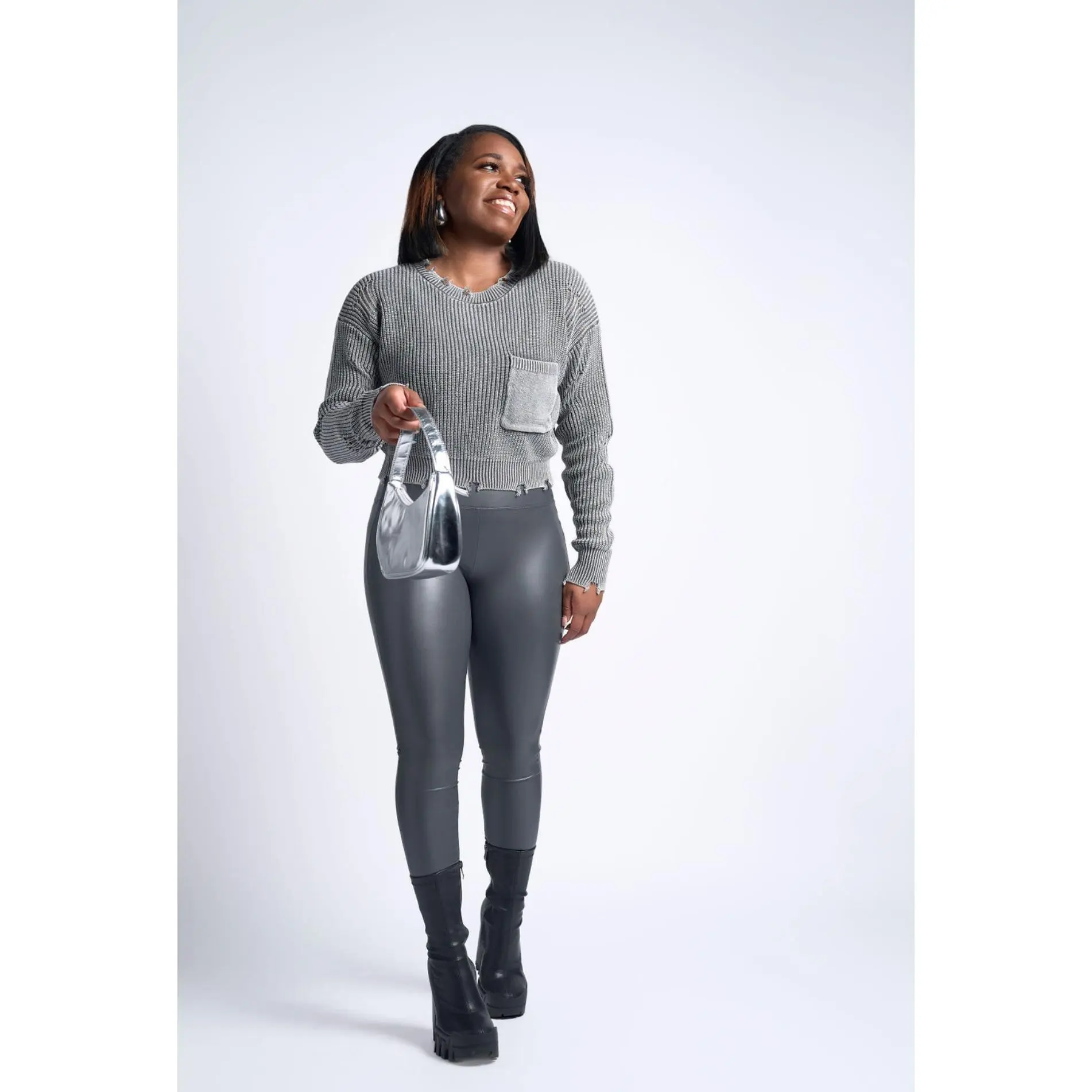 Raw Charm| Distressed Crop Sweater