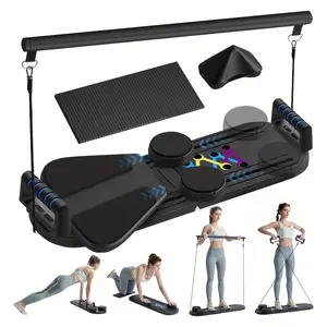 6 In 1 Pilates Board, Multifunctional Rebound Abdominal Board, Foldable Pilates Reformer Set, Ab Core Trainer Machine, Ab Board, Exercise Board, Abs Workout Equipment For Women Men Home Gym Equipment
