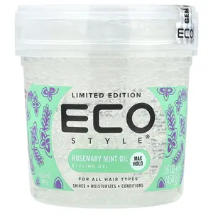 Eco Style Styling Gel, Max Hold, For All Hair Types, Rosemary Mint Oil, 16 oz (454 g)